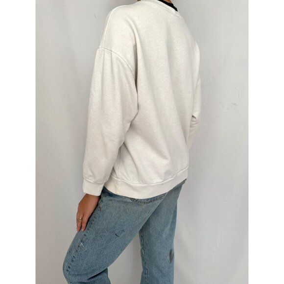 90s vintage white snowy winter holiday graphic collared cotton pullover sweater - Picture 5 of 10